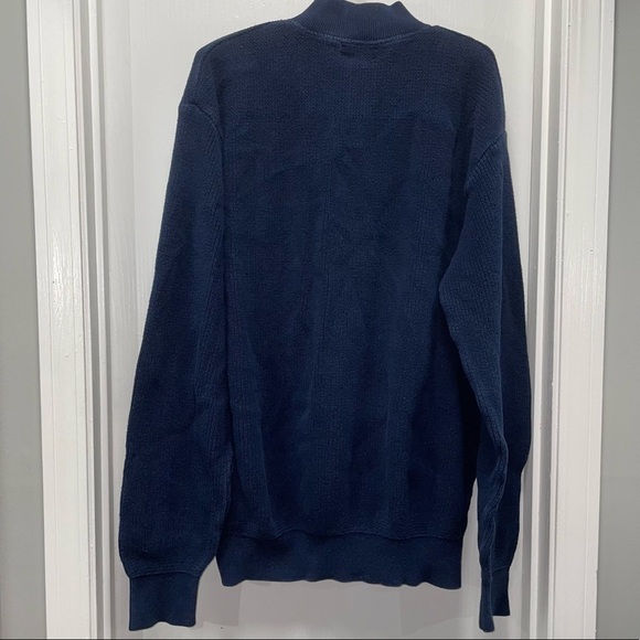 L.L Bean Sweater Ribbed Mock Neck Pullover Long Sleeve Henley 1/4th Button Up - Picture 5 of 6
